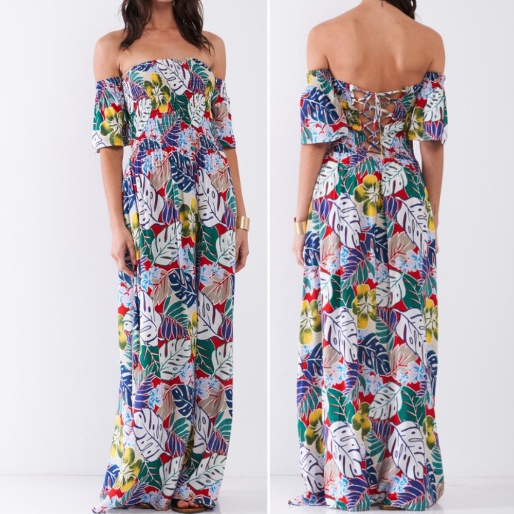 Tropical print Maxi dress - Picture 2 of 7